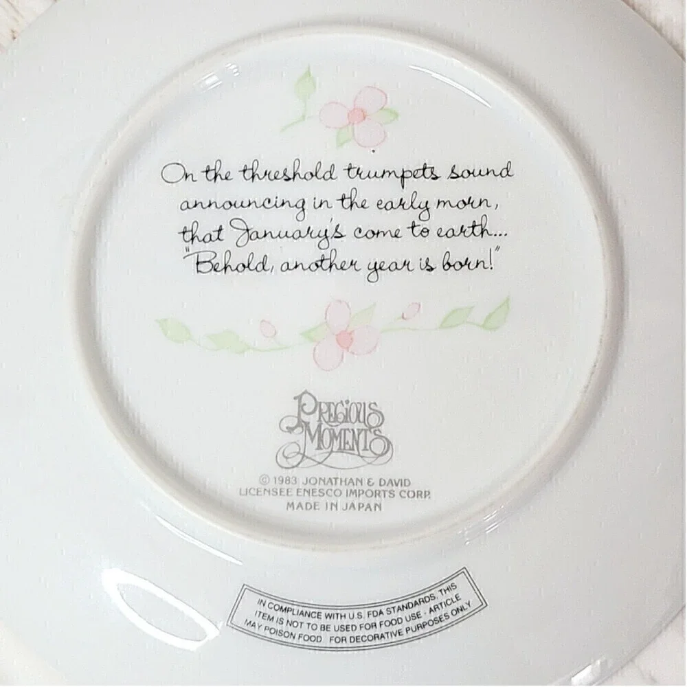 VINTAGE 1983 Precious Moments January Collector Collectible Plate - Picture 4 of 5